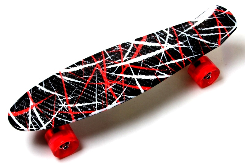 

Пенни борд (Penny Board) 22" со светящимися колесами и рисунком, "Red design"