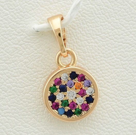 

Кулон Xuping для цепочки до 3 мм 30168 размер 18х10 мм разноцветные фианиты вес 1.1 г позолота 18К