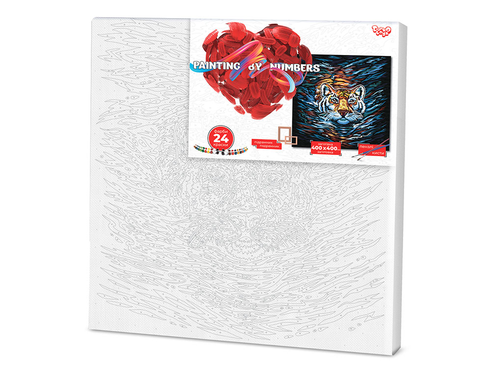 

Картина по номерам Тигр 40см*40см DankoToys KpNe-02-03