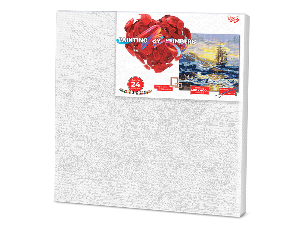 

Картина по номерам Парусник 40см*40см DankoToys KpNe-02-07