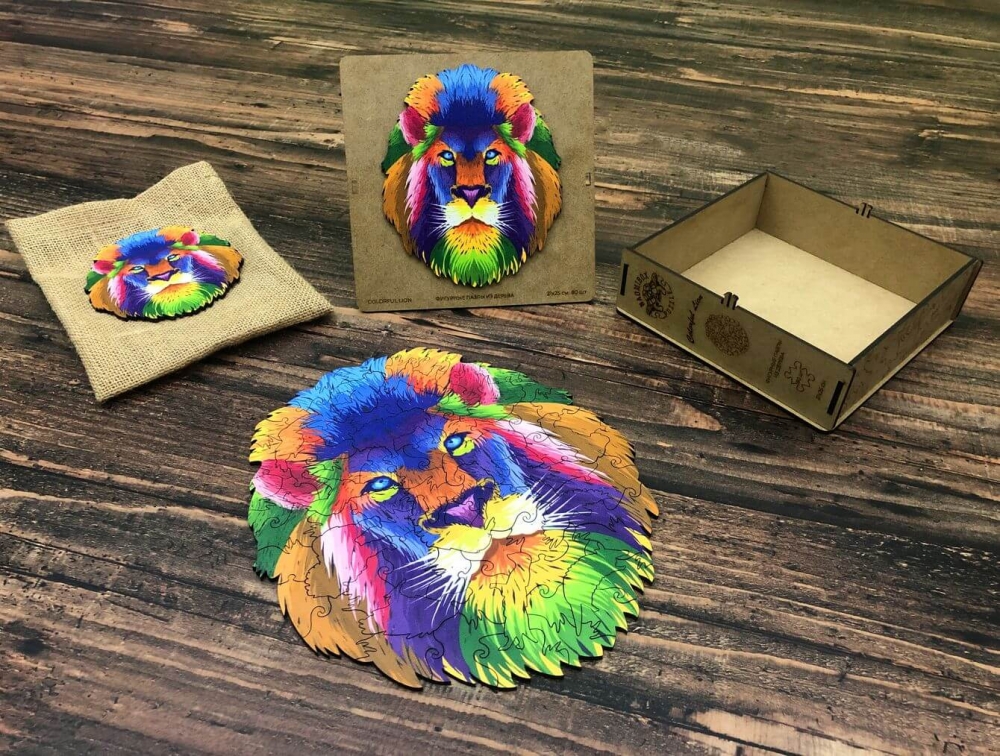 

Дерев'яні пазли NaomiBox Colorful Lion 25 x 29 см.