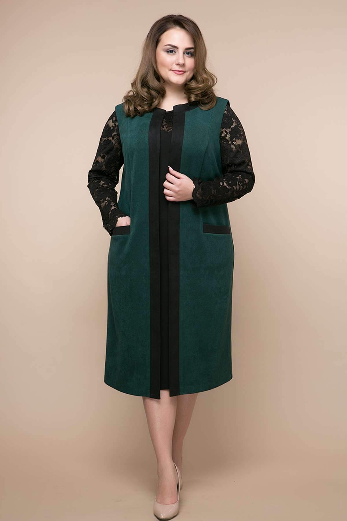 

Костюм платье+кардиган Tatiana БРУКС зеленый, Костюм платье+кардиган Tatiana БРУКС зеленый 54