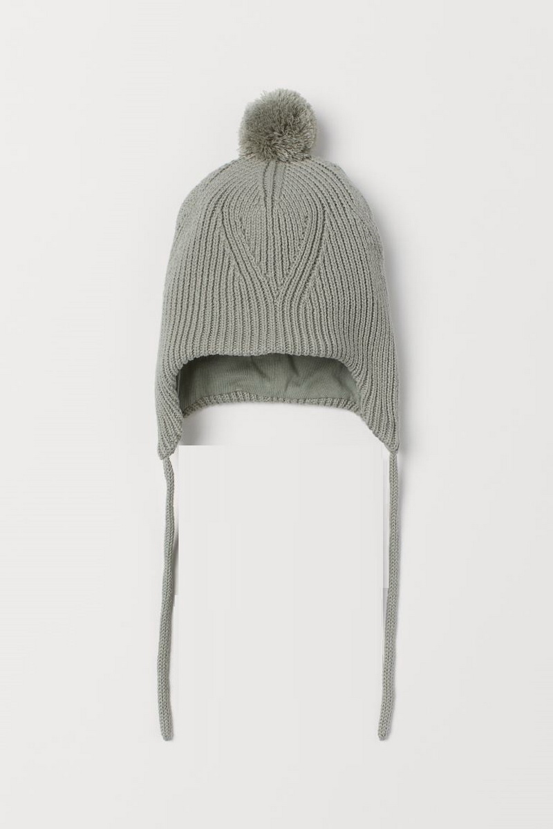 

Зимняя шапка с завязками H&M 0775450 0 46-48 см Светло-зеленая