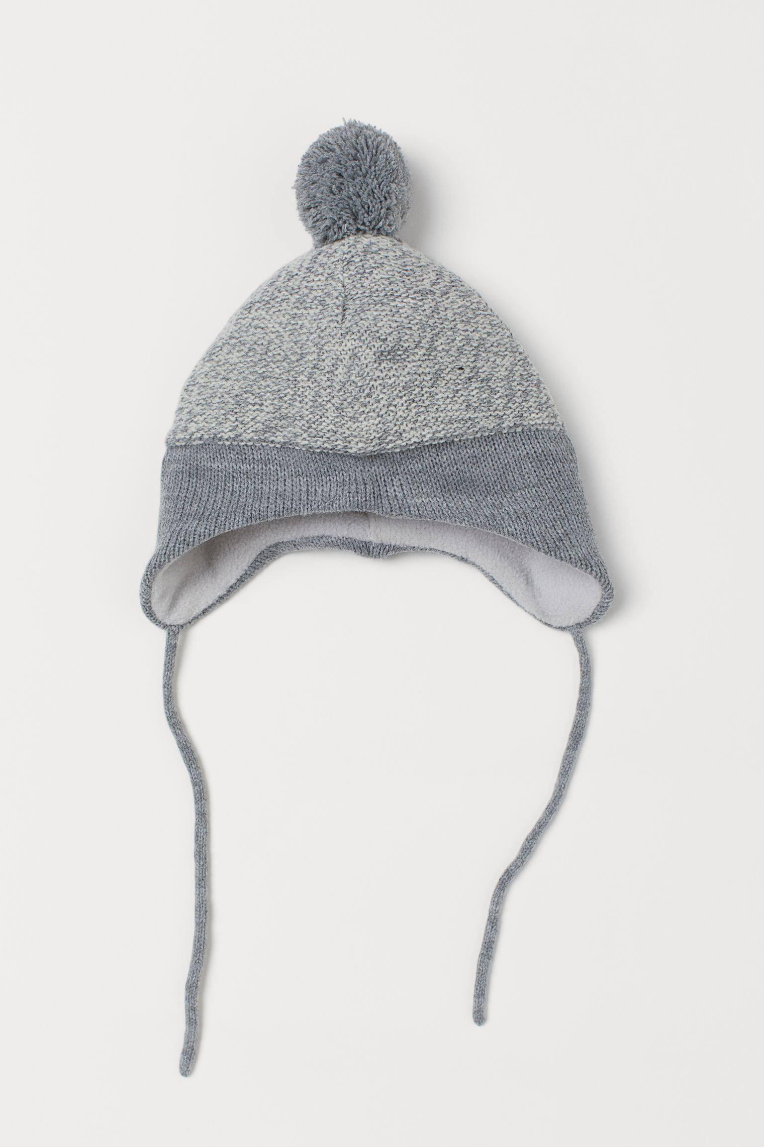 

Зимняя шапка с завязками H&M 0747507 0 46-48 см Серая
