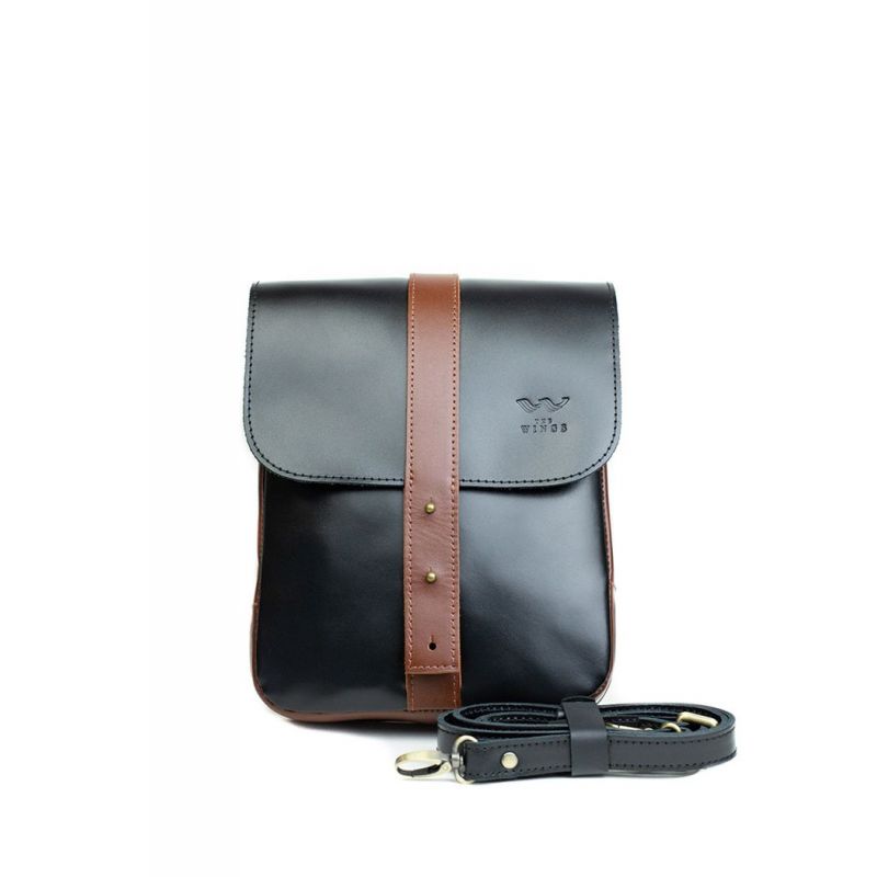 

Чоловіча шкіряна сумка Mini Bag чорно-коричнева
