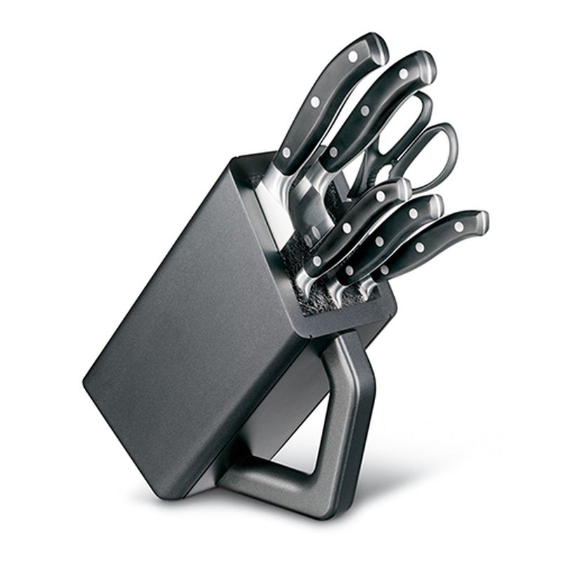 

Кухонный набор Victorinox Forged Сhef's Grand Maitre Cutlery Block 6шт с чёрной ручкой с подставкой (5 ножей, но (77243.6)