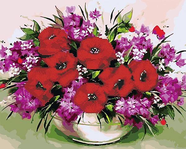 

Картина по номерам + Алмазная мозаика "Полевые цветы" ★★★★ Rainbow Art