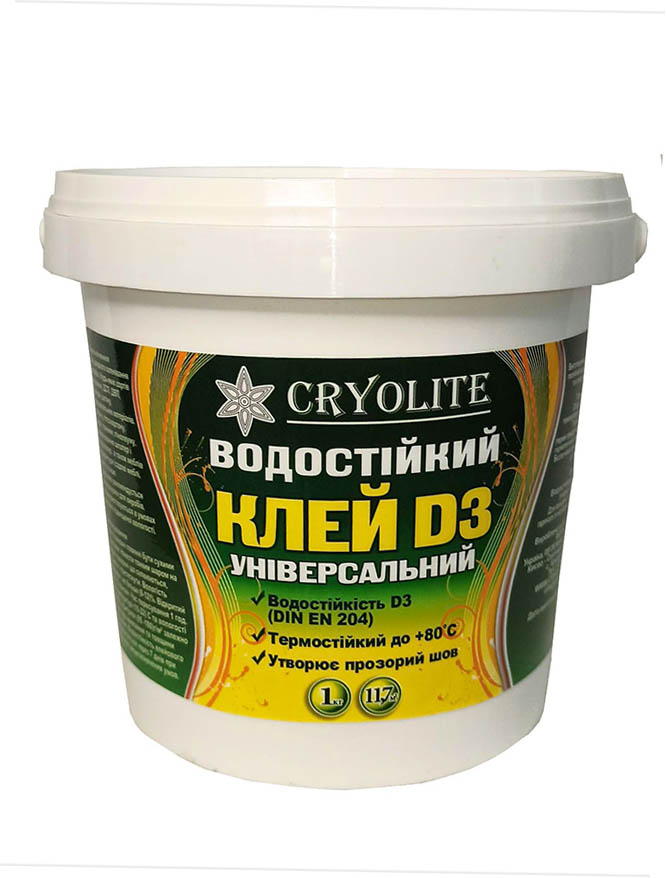 

Універсальний водостійкий клей D3 Cryolite 3кг