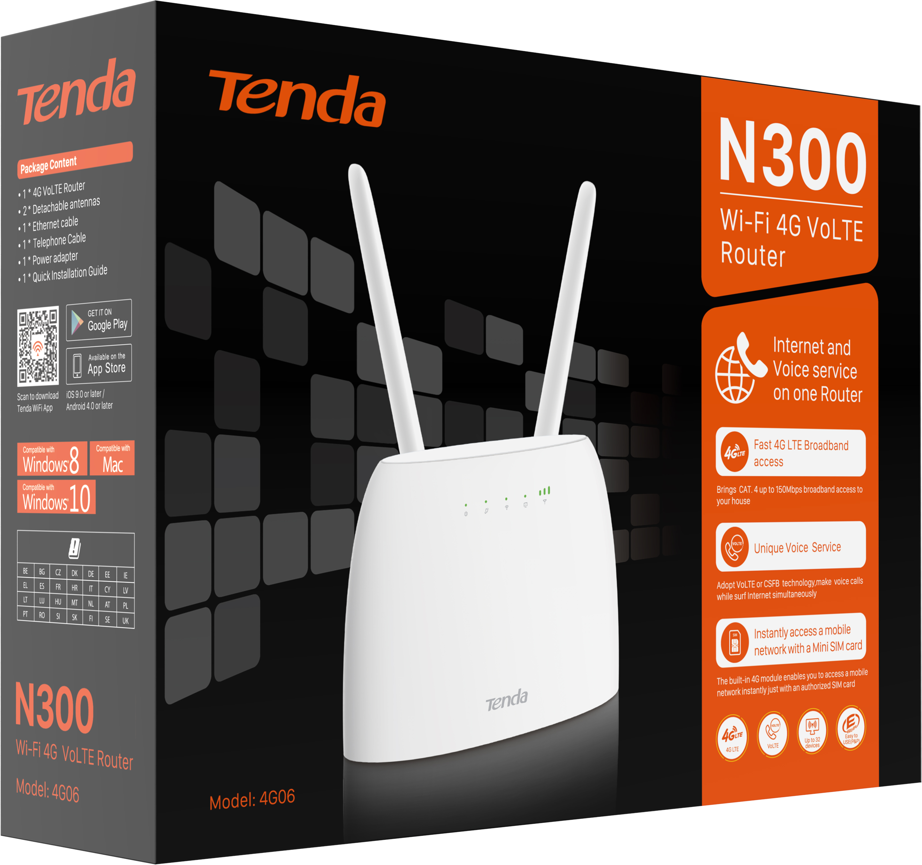 4G WI-FI-роутер Tenda 4G06 White – фото, отзывы, характеристики в  интернет-магазине ROZETKA | Купить в Украине: Киеве, Харькове, Днепре,  Одессе, Запорожье, Львове