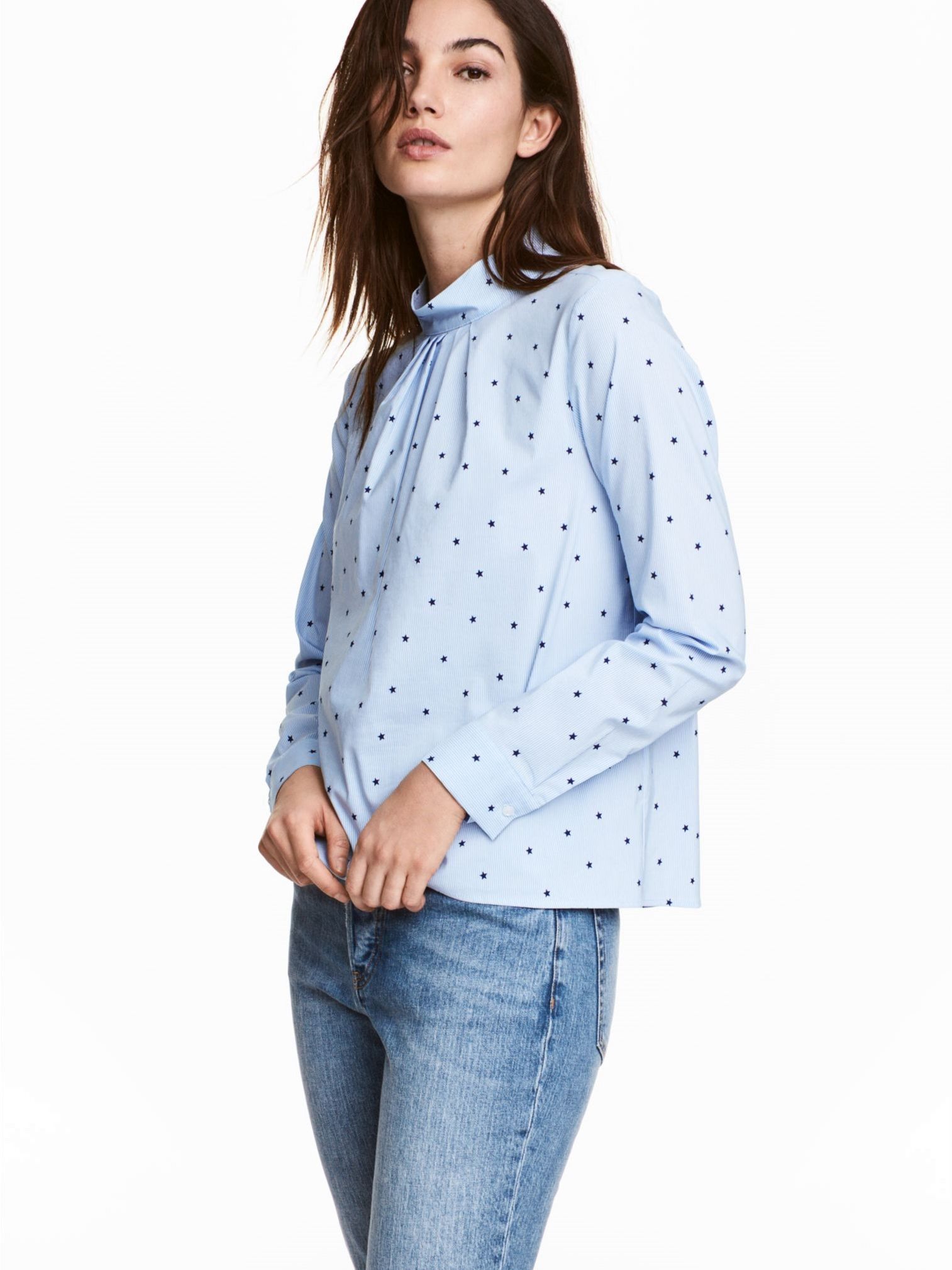 

Блузка H&M 4888785RP21 34 Белая с голубым