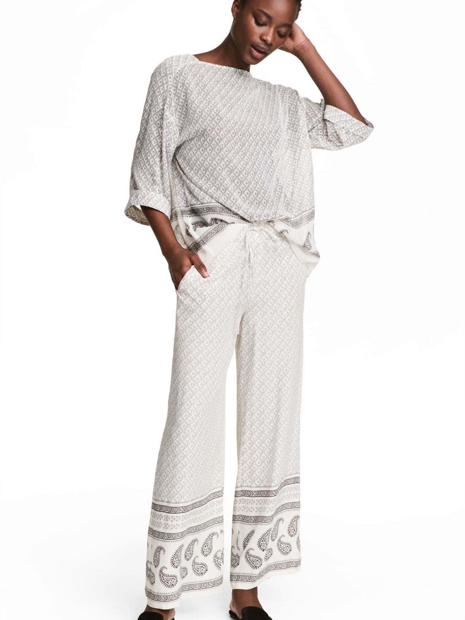 

Брюки H&M 5106756RP21 40 Белые с бежевым