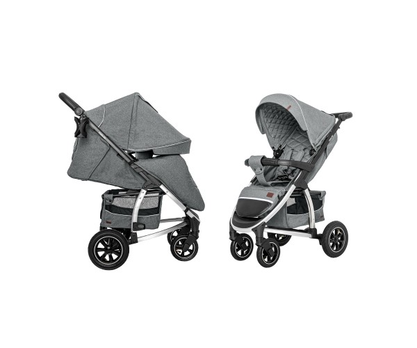 

Прогулочная коляска CARRELLO Vista CRL-5511 с дождевиком, Серая в льне