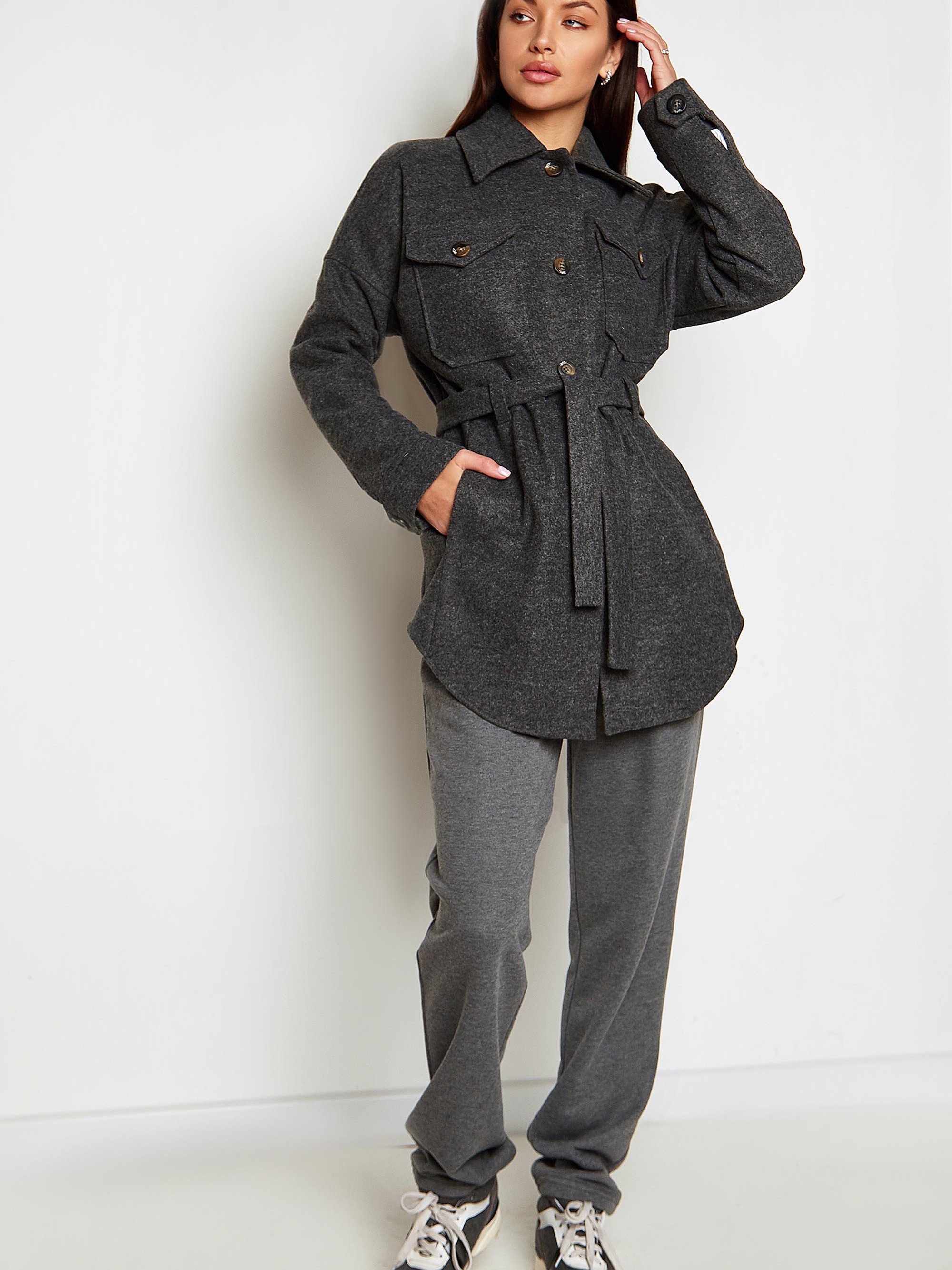 

Пальто Jadone Fashion Мираж S Графитовый