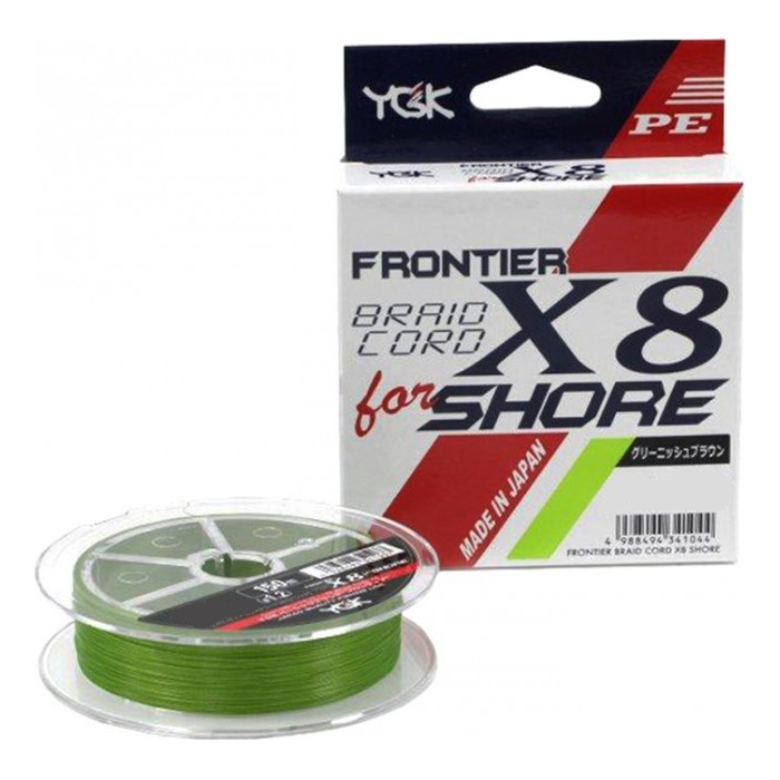 

Шнур YGK Frontier Braid Cord X8 150m зелёный #1.0/0.165mm 16lb/7.2kg