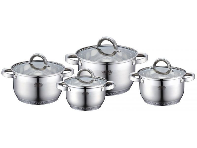 

Набор кастрюль из нержавеющей стали Peterhof PH15760 - 8 пр