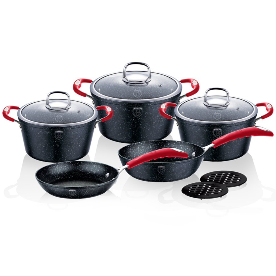 

Набор посуды 10 предметов Stone Touch Line Black Berlinger Haus BH-1166N