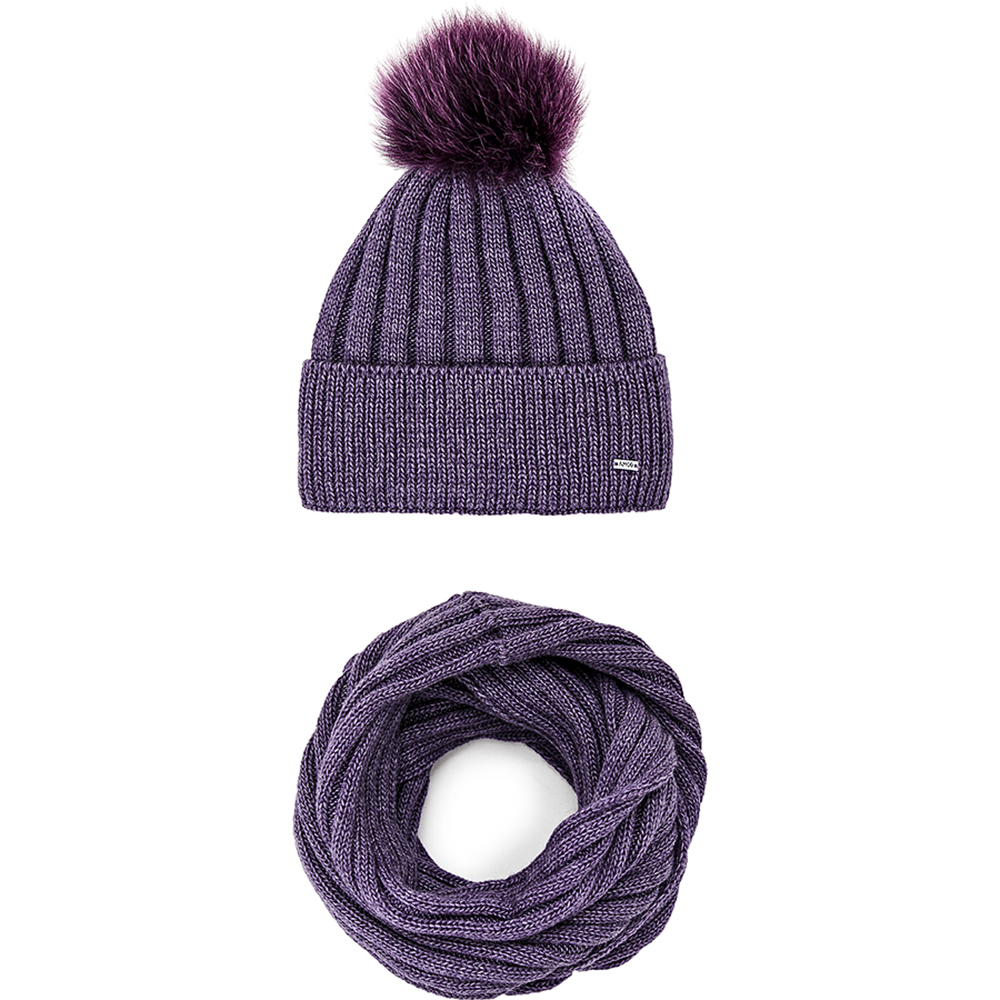 

Комплект вязаный AMOO emporio (шапка и снуд), HW6Pset, фиолетовый