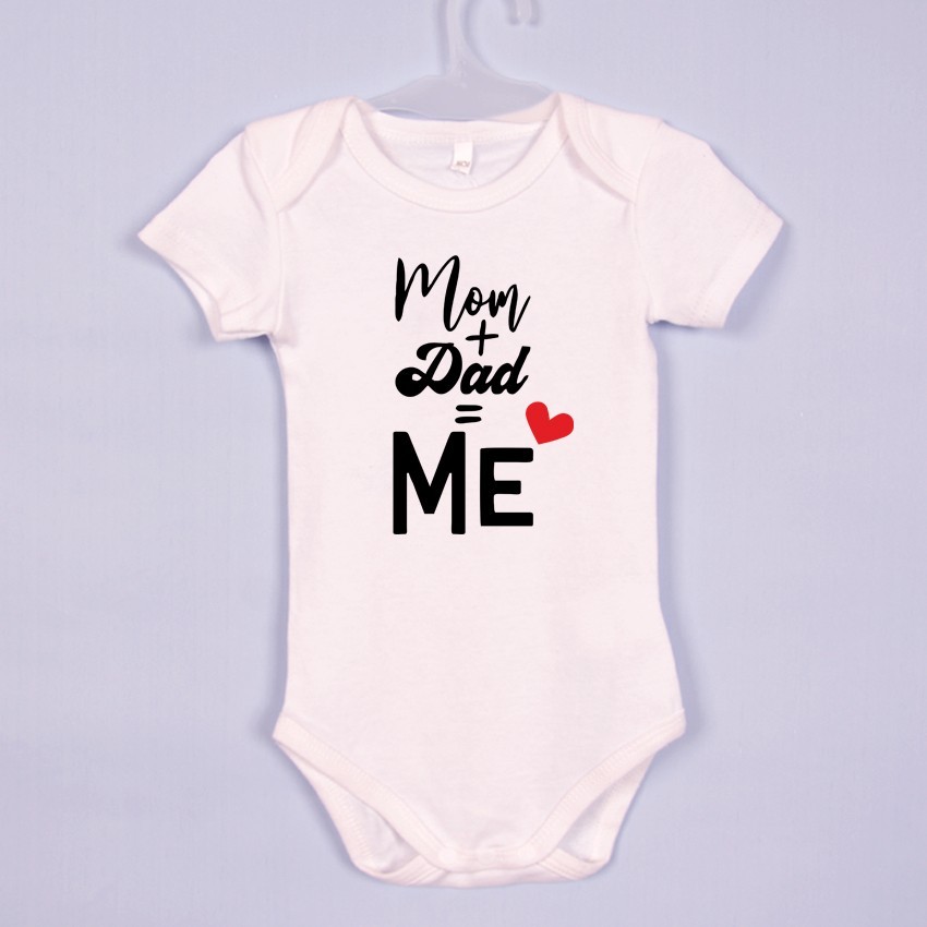 

Боді білий для малюків з коротким рукавом “Mom+Dad=ME” 92см