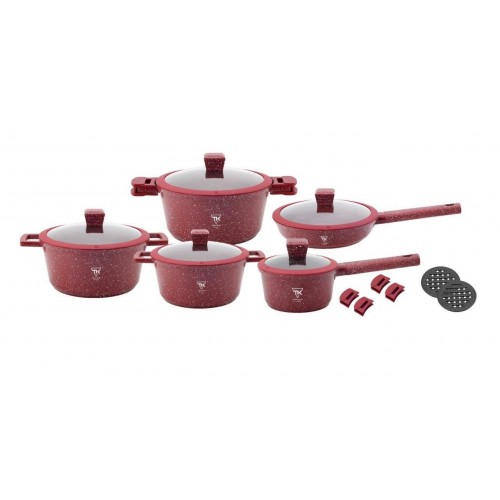 

Набор посуды с мраморным покрытием Top Kitchen Tk00019 14 предметов Красный (par_TK 00019)
