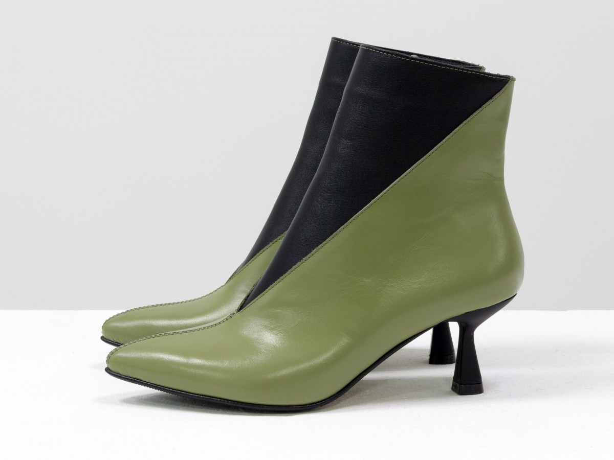 

Ботильйони Gino Figini 2073 кожа 38 р ( 25 см ) черно-оливковые