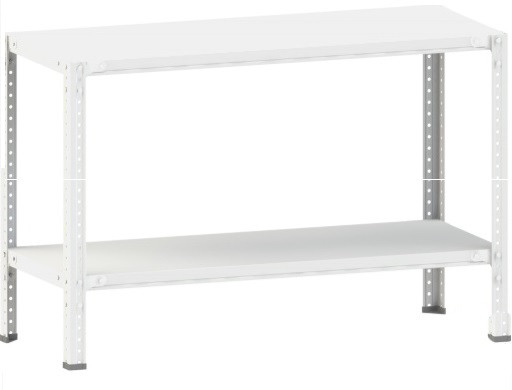 

Стеллаж металлический 1000х1000х300мм.2 полки, 100кг/на полку,до 1200кг. на стеллаж, болтовое соединение