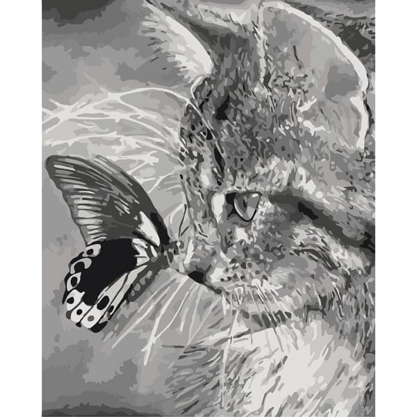 

Картина по номерам Идейка "Котенок и бабочка" (40 х 50 см) 4*