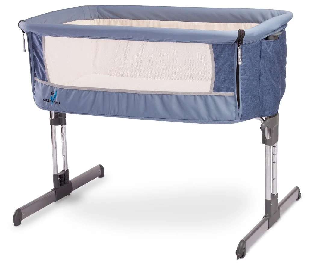 

Кроватка-колыбель Caretero Sleep2gether с матрасом и колесиками + 7 уровней регулировки высоты Синий