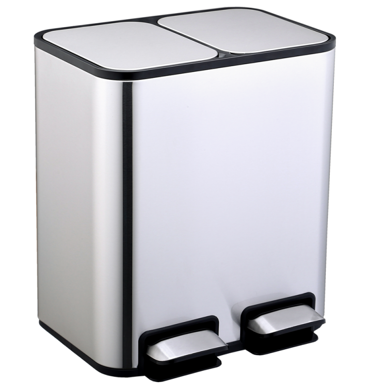 

Ведро с педалью для сортировки мусора JAH 24 л прямоуг. с внутренним ведром серебряный металлик