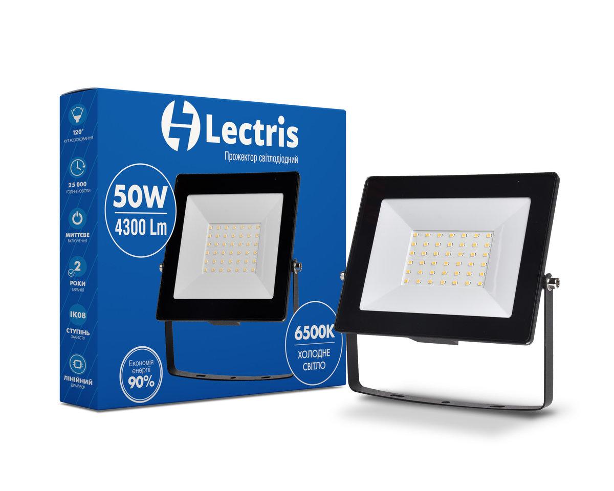 

Прожектор LED Lectris 50W 4300Лм 6500K 185-265V IP65