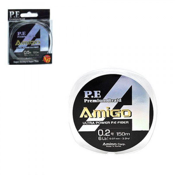 

Шнур P.E. Premium Braided Line AMIGO 0,15mm 16lb 150m F/Yellow (34612)