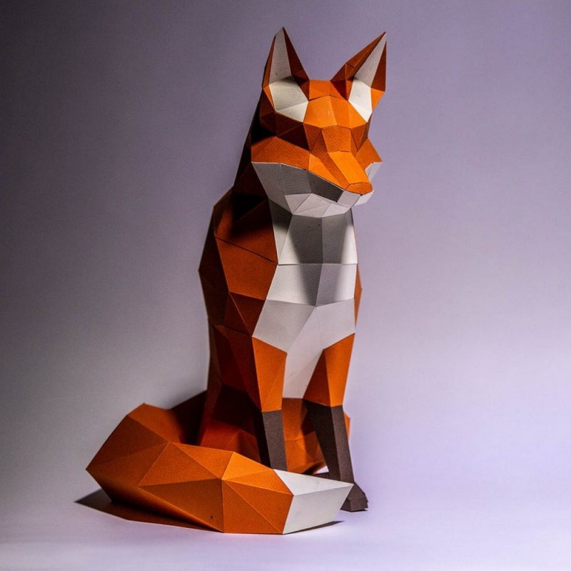 

Паперкрафт бумажная модель Лиса Papercraft