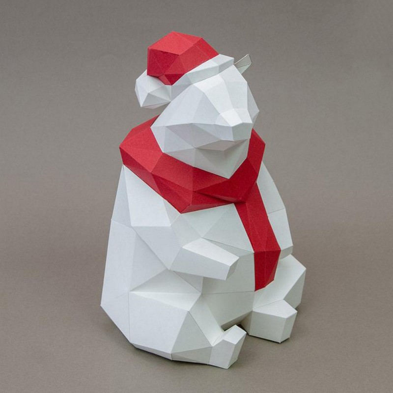 

Паперкрафт бумажная модель Новогодний Мишка Papercraft