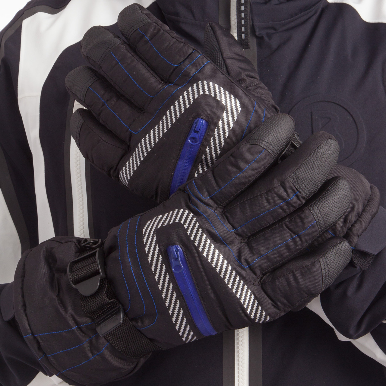 

Перчатки горнолыжные мужские Zelart Ski A622 размер L Black-Blue-White