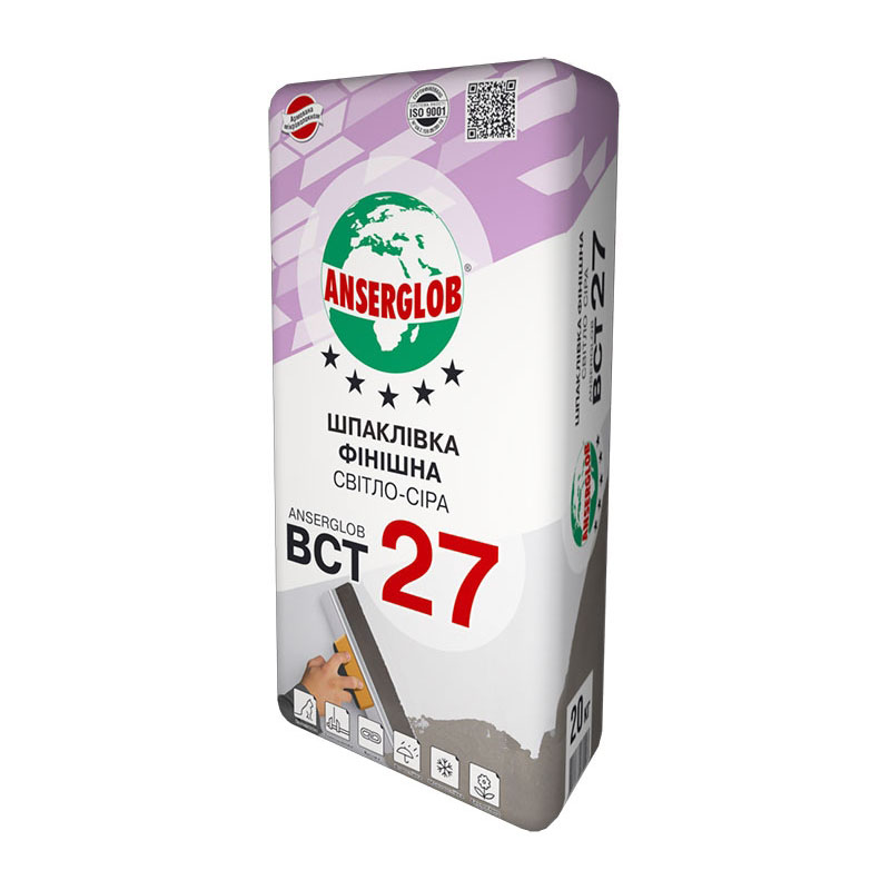 

Шпаклевка фасадная Anserglob ВСТ 27 финишная светло-белая, 20 кг. (08465)