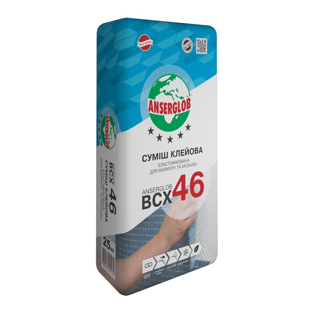 

Клеевая смесь ANSERGLOB BCX 46 для мрамора и мозаики, 25 кг. (08467)