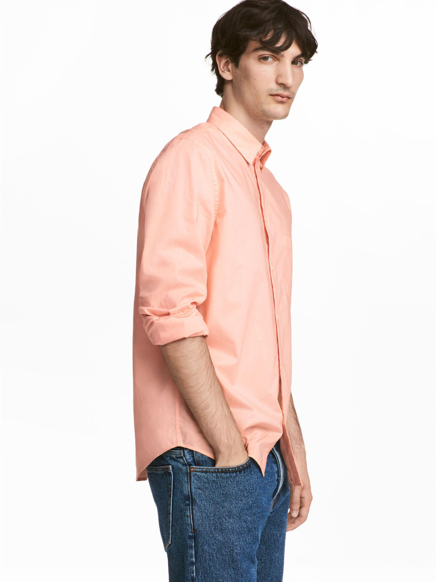 

Рубашка H&M 5016196-ACVZ M Персиковая