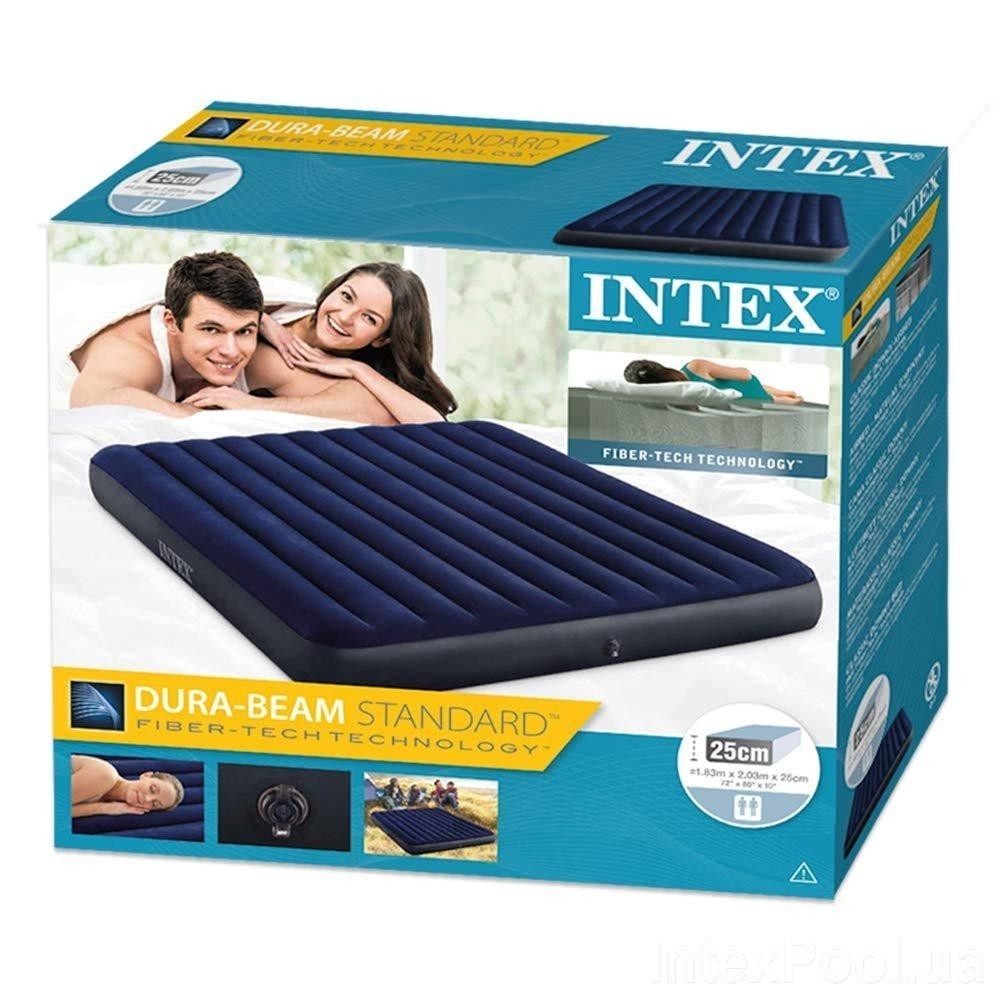 

Надувной матрас Intex 183х203х22 см синий 64755