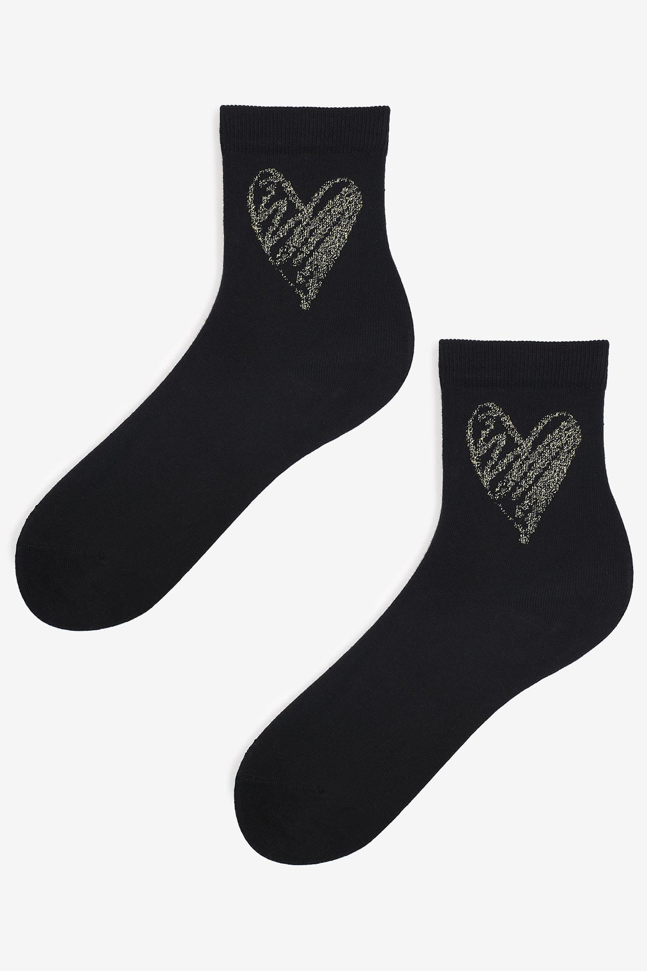 

Носки хлопковые с сердечком MARILYN GOLDEN HEART 36-40 Черные