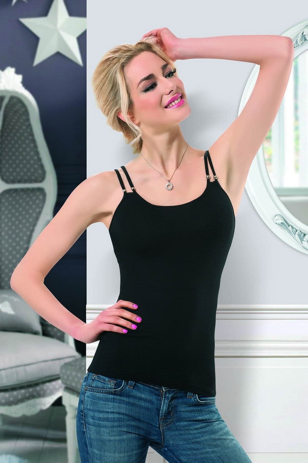 

Жіноча майка модал Anit 2960 XL Черный
