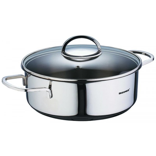 

Сотейник Bergner Classic Ø26х6.5см с двумя ручками и крышкой, 3.4л