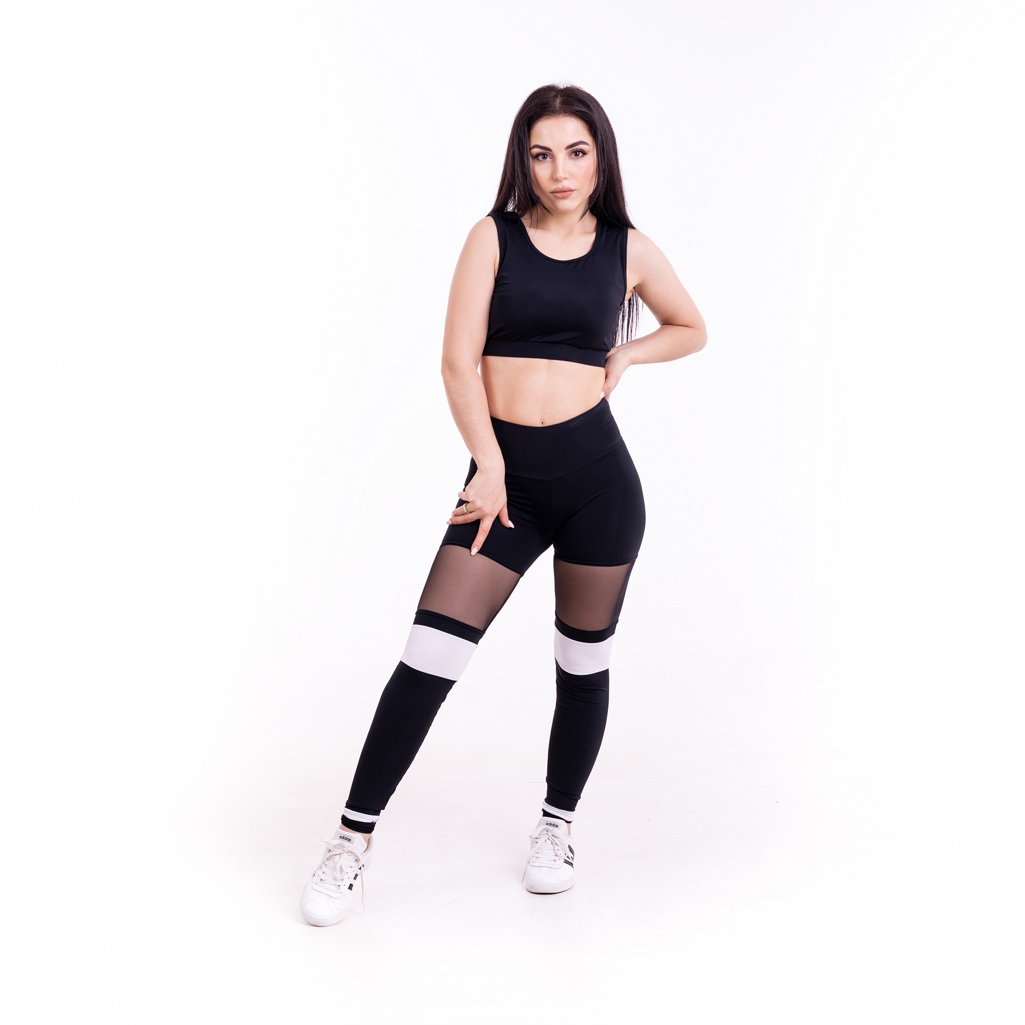 

Женский спортивный костюм (Топ+леггинсы) 18 FitU XL Черный 000151849