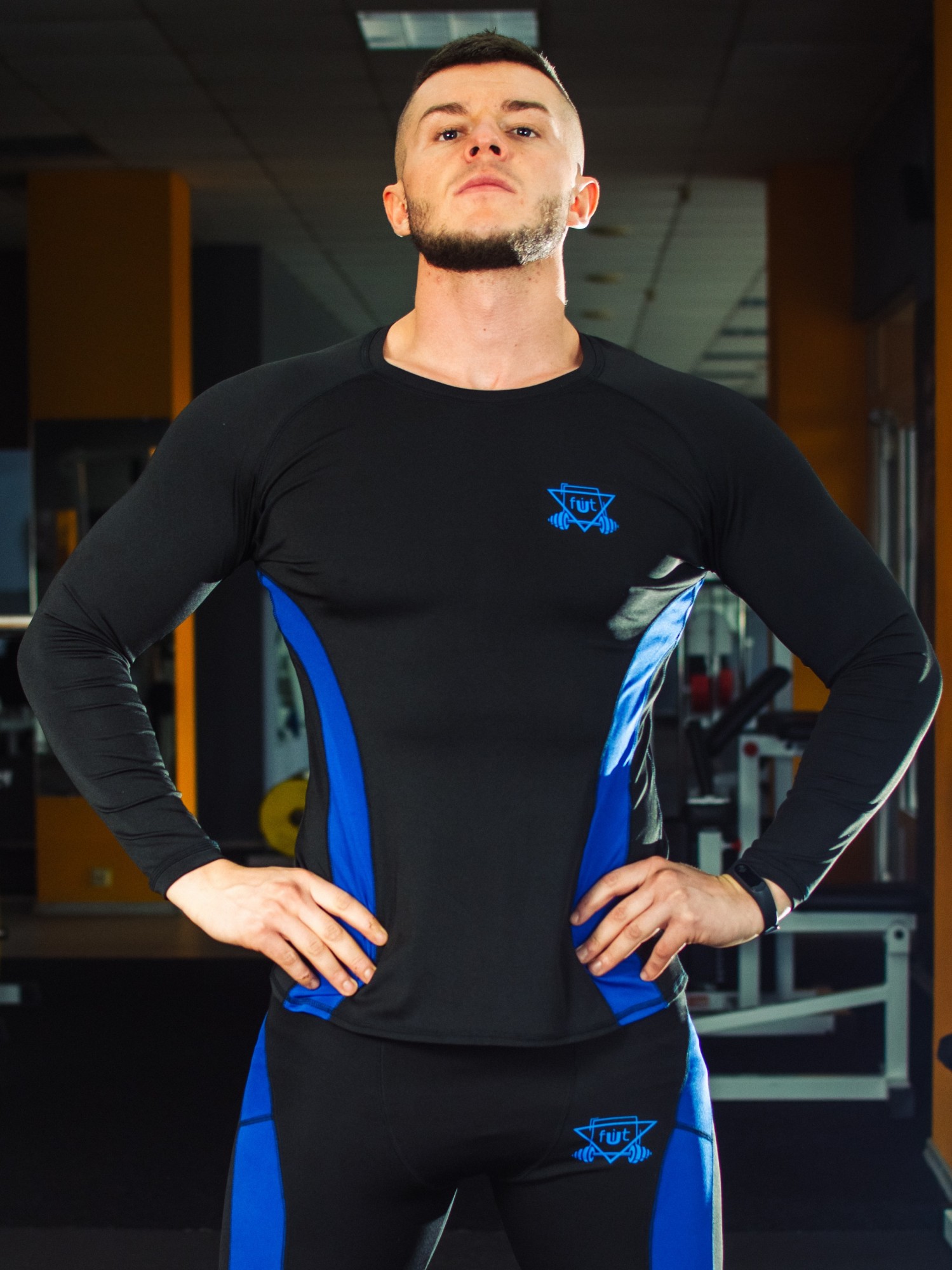 

Мужской компрессионный рашгард RushPro blue FitU XL Черный 000151770