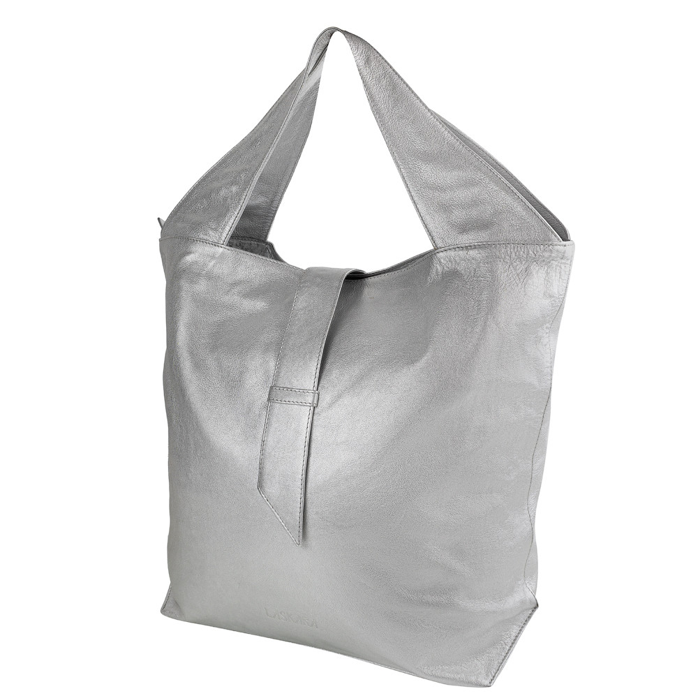 

Женская кожаная сумка-хобо (LK-DS258-silver) Laskara 44х39х16 см Серебряный 000149163