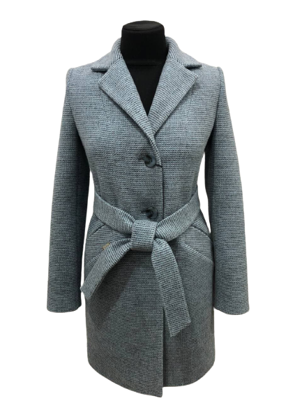 

Пальто женское демисезонное ANGL 7741 серо-голубое 46