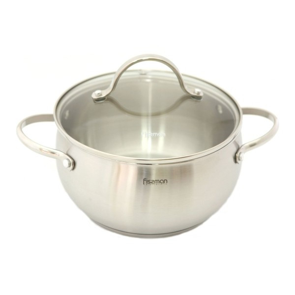 

Кастрюля 5,9 л с стеклянной крышкой Fissman Martinez 24х13 см нержавеющая сталь 5139 F