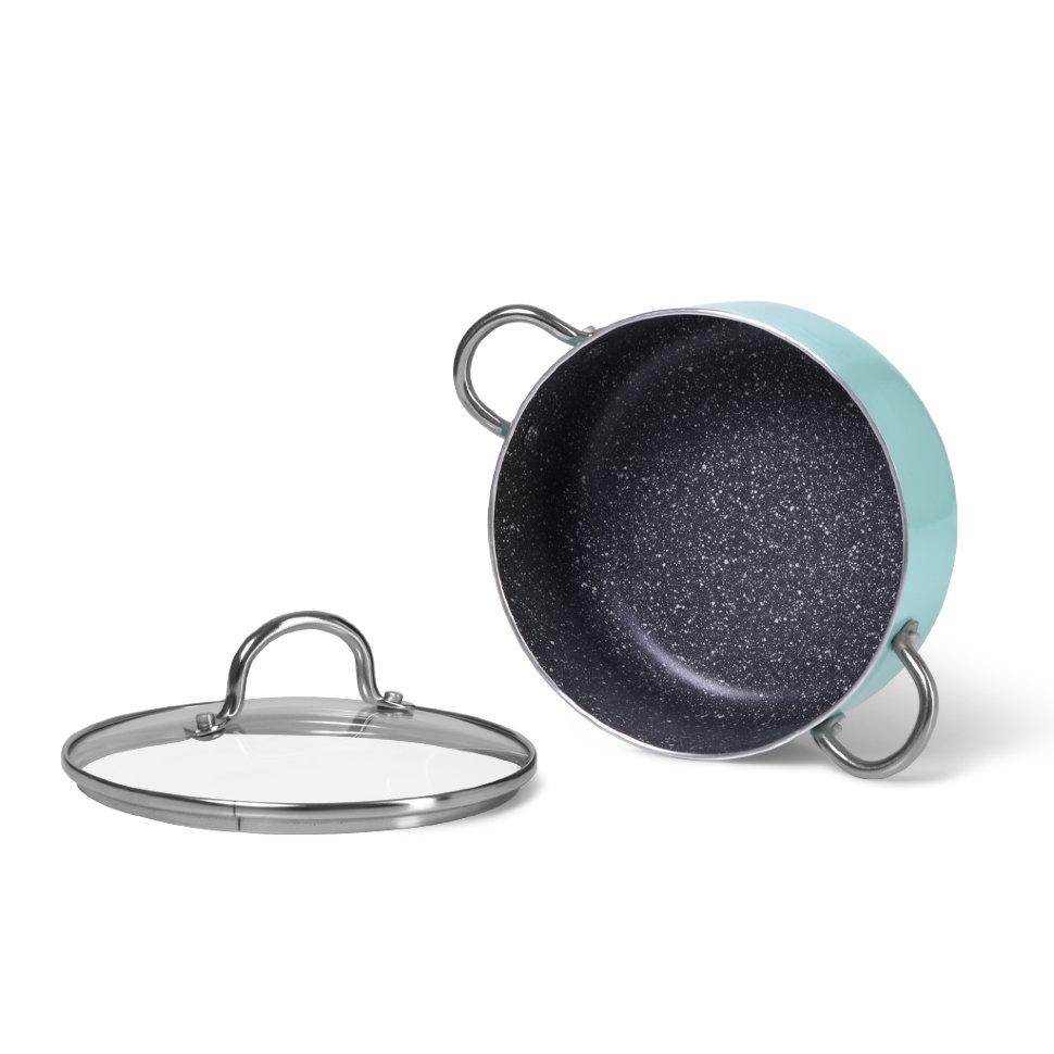 

Кастрюля Fissman Mini Chef 1,8 л 18х8 см алюминиевая с антипригарным покрытием аквамарин 4257 F