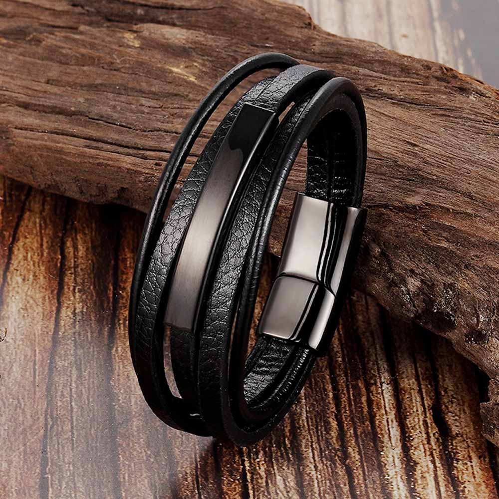 

Кожаный браслет BroBand Five черный с черной вставкой 20.5см (BB-FIVE-BLACK-BLACK-20-5)