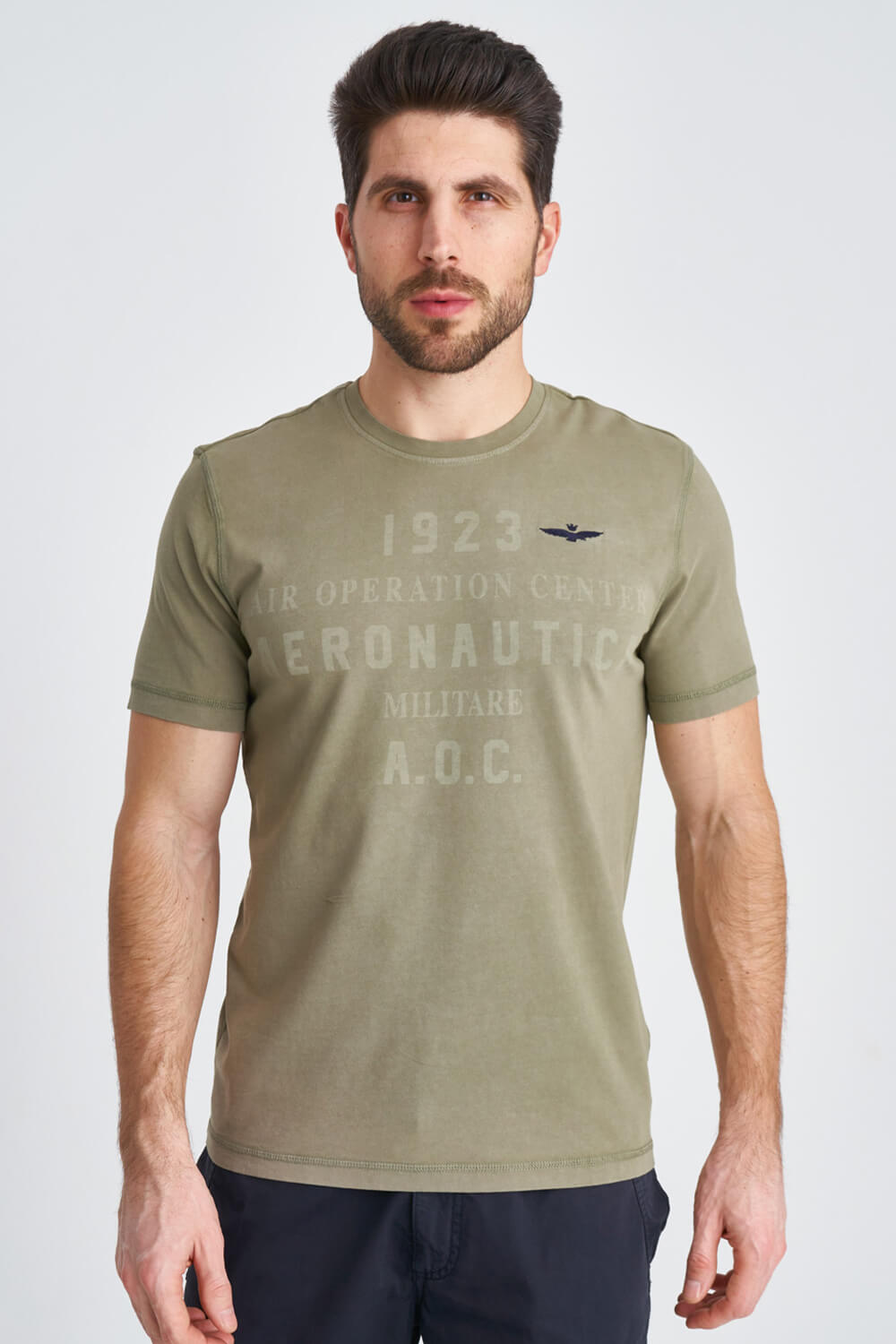 

Хлопковая мужская футболка с надписями Aeronautica Militare 3832 XXL