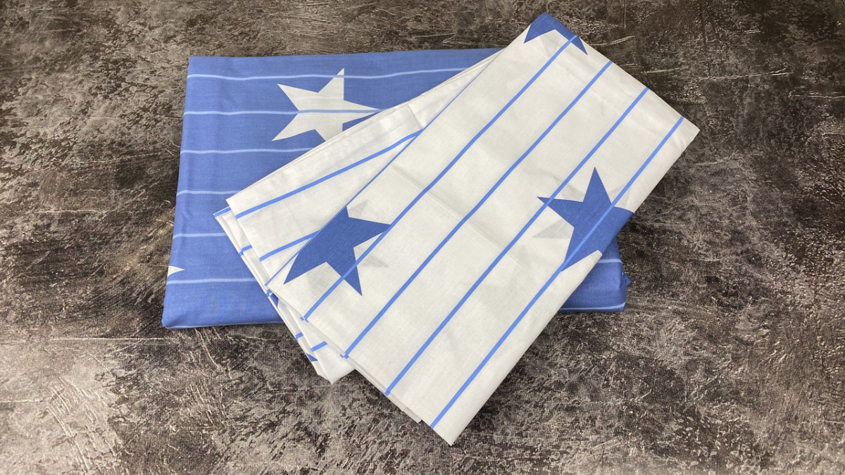 

Комплект постельного белья Хлопок 100 Gold Двуспальный от украинского производителя Синий 5086 Moda (AT-5086-d)