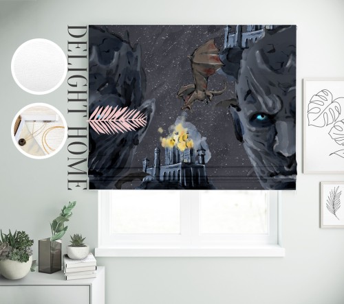 

Римская штора с фотопечатью 15-007 система Light I&H Блекаут Нова 280*170 см
